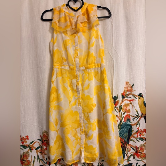 Banana Republic Yellow and White Floral Midi Dress - Picture 2 of 7